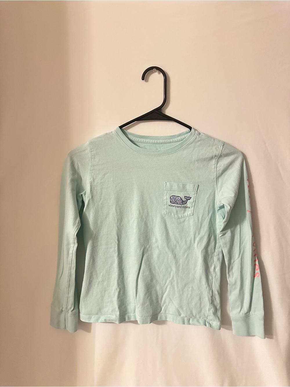 Vineyard Vines Kids Long-Sleeve Pocket Tee - Light Aqua